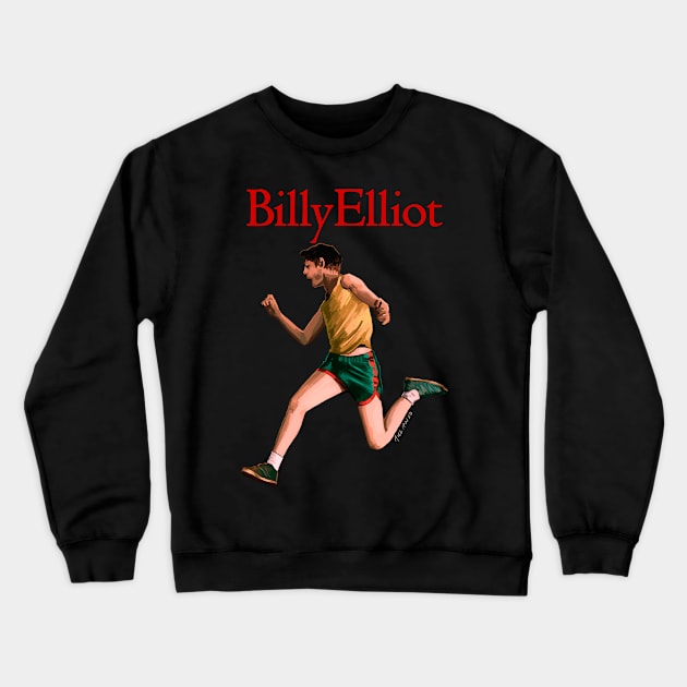 Billy Elliot jumping illustration by @axelrosito for @burrotees Crewneck Sweatshirt by burrotees